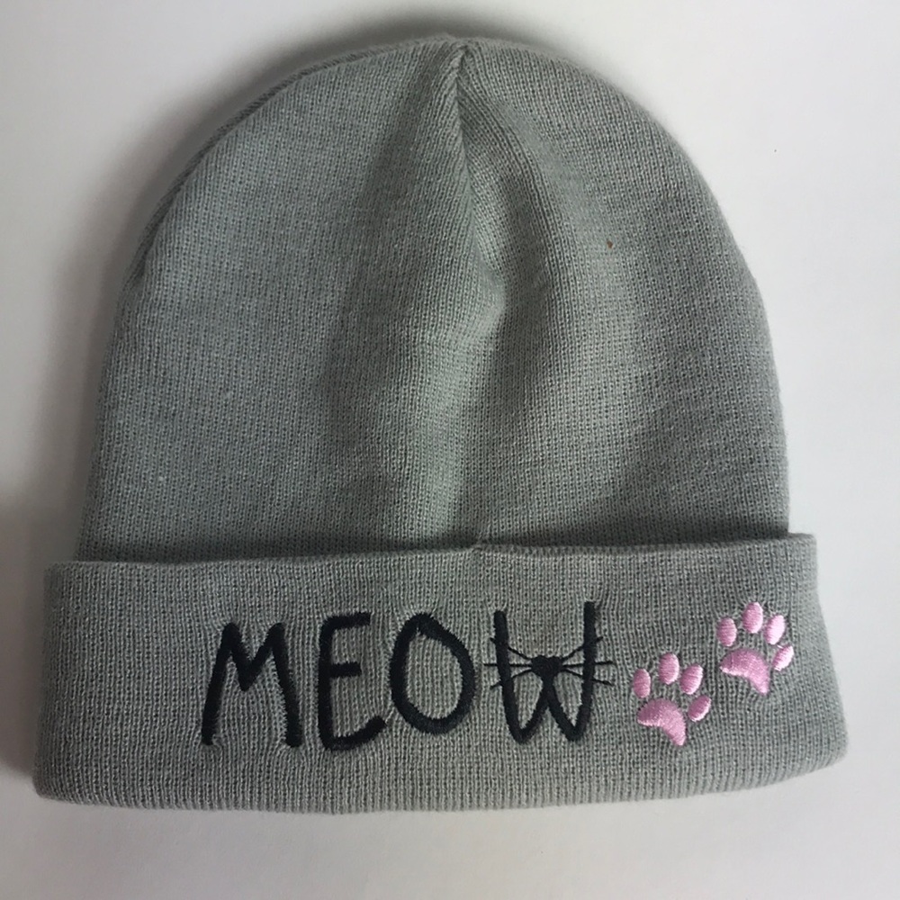 Grey Meow Beanie